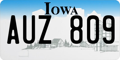 IA license plate AUZ809