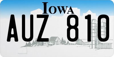 IA license plate AUZ810