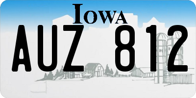 IA license plate AUZ812