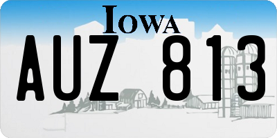 IA license plate AUZ813