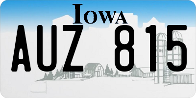 IA license plate AUZ815