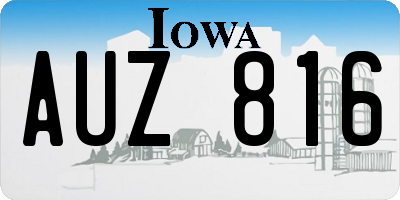 IA license plate AUZ816