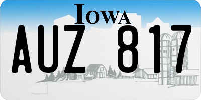 IA license plate AUZ817