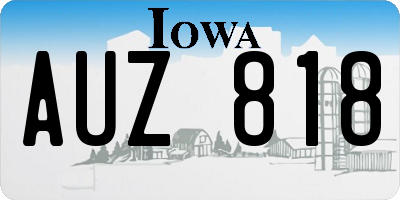 IA license plate AUZ818