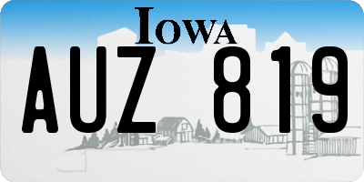IA license plate AUZ819