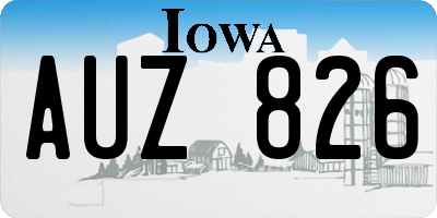 IA license plate AUZ826
