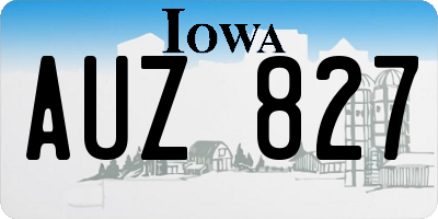 IA license plate AUZ827