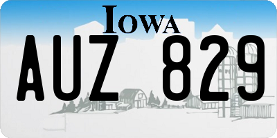 IA license plate AUZ829