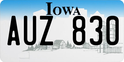IA license plate AUZ830