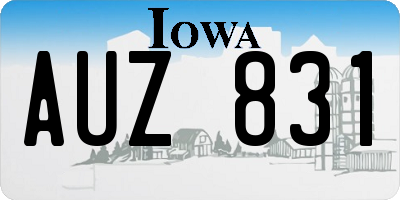IA license plate AUZ831