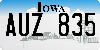 IA license plate AUZ835
