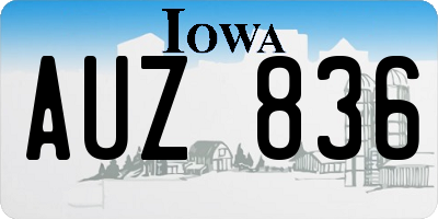 IA license plate AUZ836