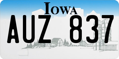 IA license plate AUZ837