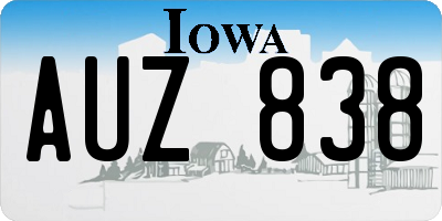 IA license plate AUZ838