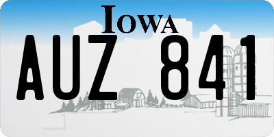 IA license plate AUZ841