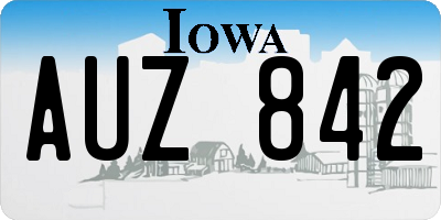 IA license plate AUZ842