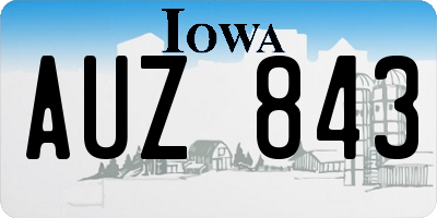 IA license plate AUZ843