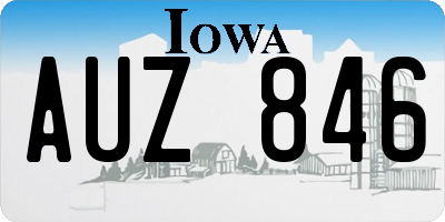 IA license plate AUZ846