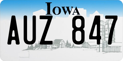 IA license plate AUZ847