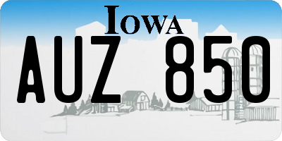IA license plate AUZ850