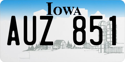 IA license plate AUZ851