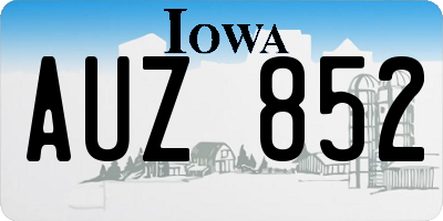 IA license plate AUZ852