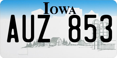 IA license plate AUZ853