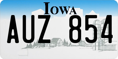 IA license plate AUZ854