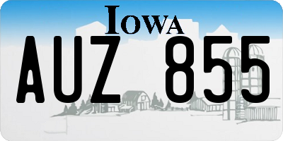 IA license plate AUZ855