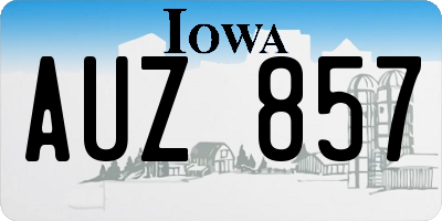 IA license plate AUZ857