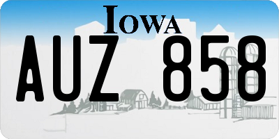 IA license plate AUZ858