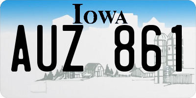 IA license plate AUZ861