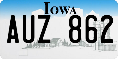 IA license plate AUZ862