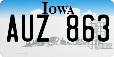 IA license plate AUZ863