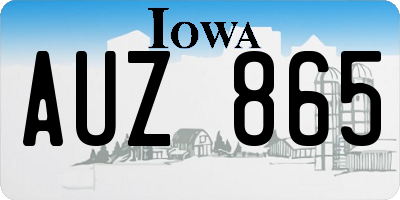 IA license plate AUZ865