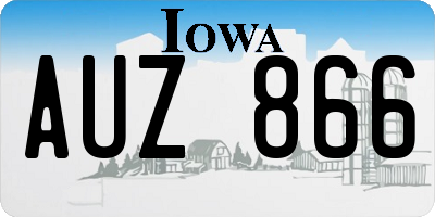 IA license plate AUZ866