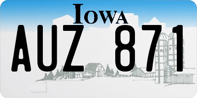 IA license plate AUZ871
