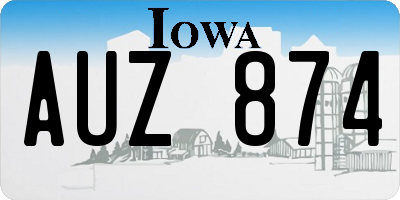 IA license plate AUZ874