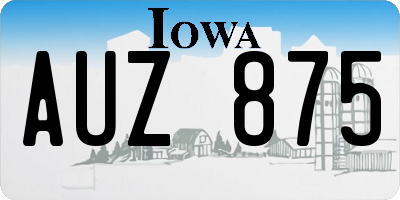 IA license plate AUZ875