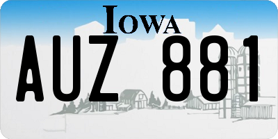 IA license plate AUZ881