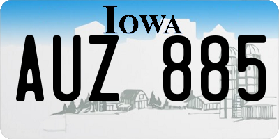 IA license plate AUZ885