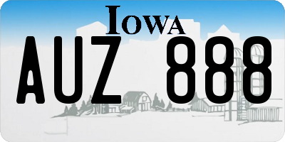 IA license plate AUZ888