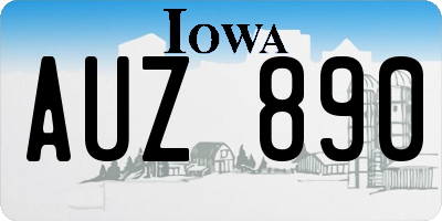 IA license plate AUZ890