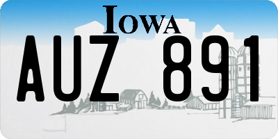 IA license plate AUZ891
