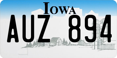 IA license plate AUZ894