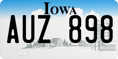IA license plate AUZ898
