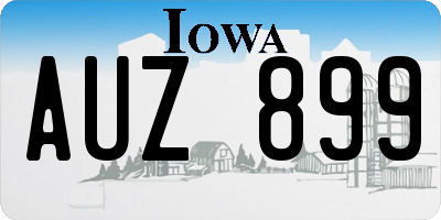 IA license plate AUZ899