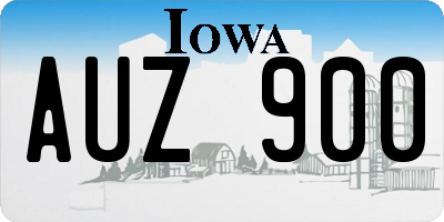 IA license plate AUZ900