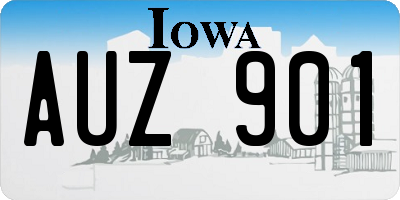 IA license plate AUZ901