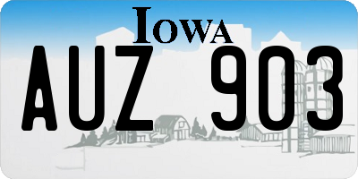 IA license plate AUZ903